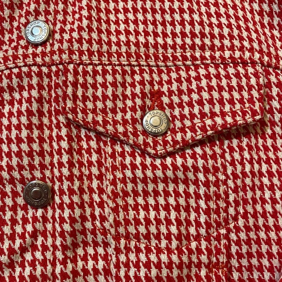 Topshop Red Houndstooth Jacket | US 6 UK 10 - Picture 11 of 13